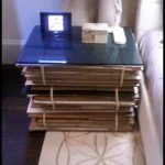 Nightstand made from cardboard boxes