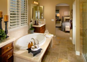 Luxurious master bath spa in new home