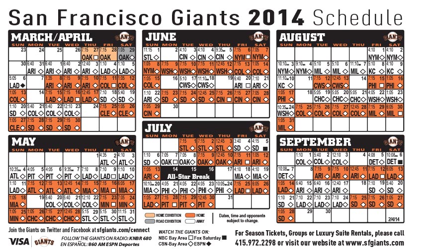 giants upcoming schedule